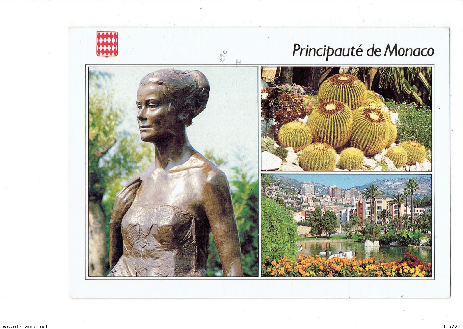 Cpm - Monaco > Fontvieille - Princesse Grace - Statue - 1994 - S.M.D. Edit - Cactus - Fontvieille