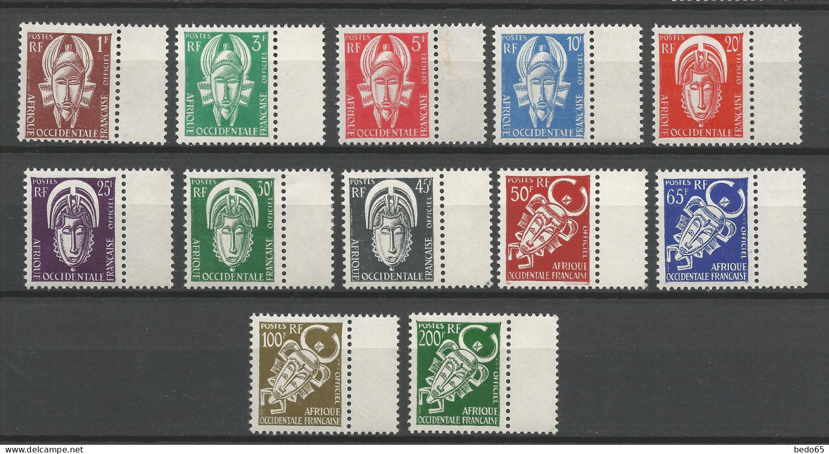 AOF SERVICE  N° 1 à 12 NEUF** LUXE SANS CHARNIERE / Hingeless / MNH - Andere & Zonder Classificatie