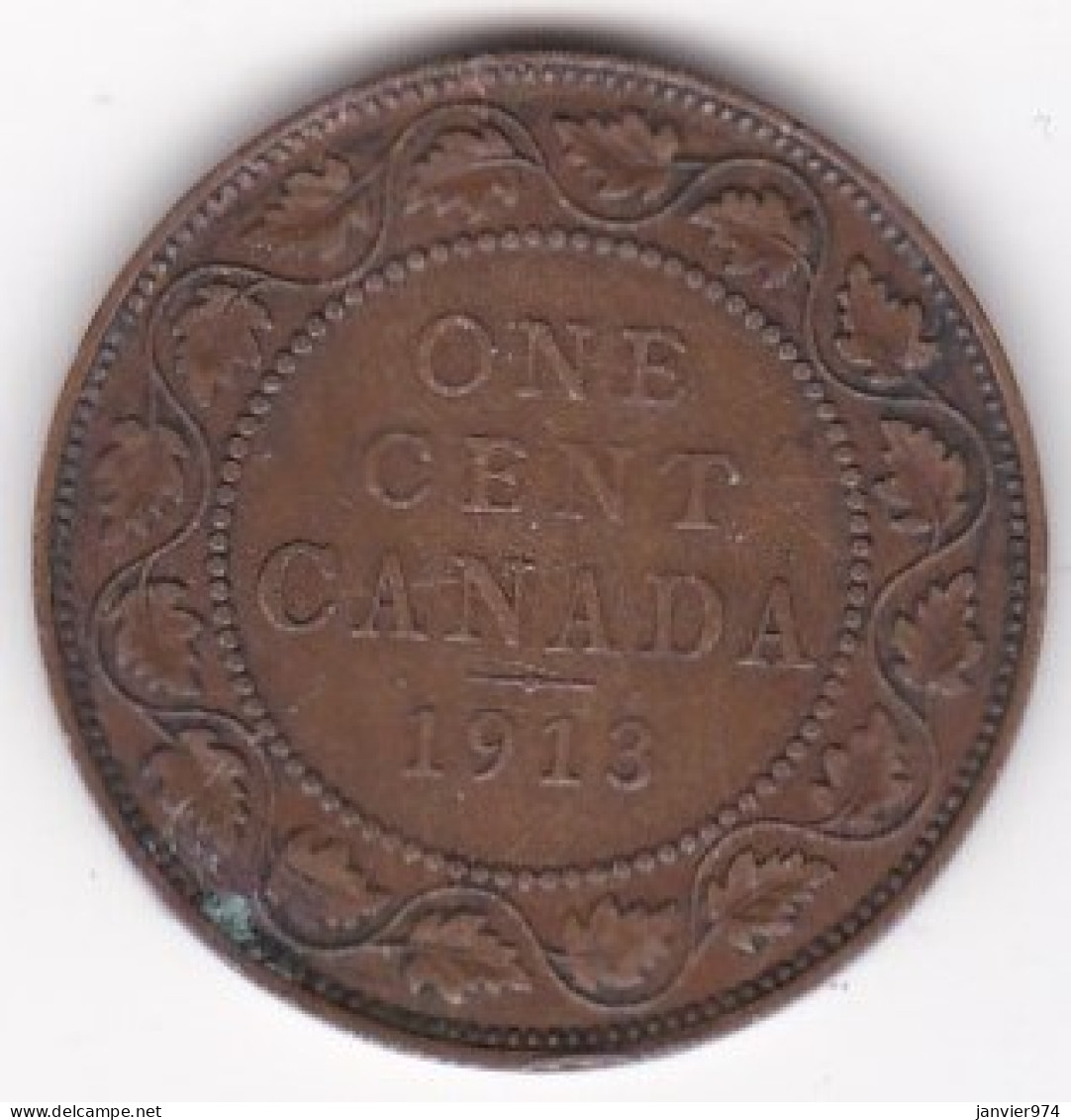 Canada . 1 Cent 1913 . George V . Cuivre - Canada