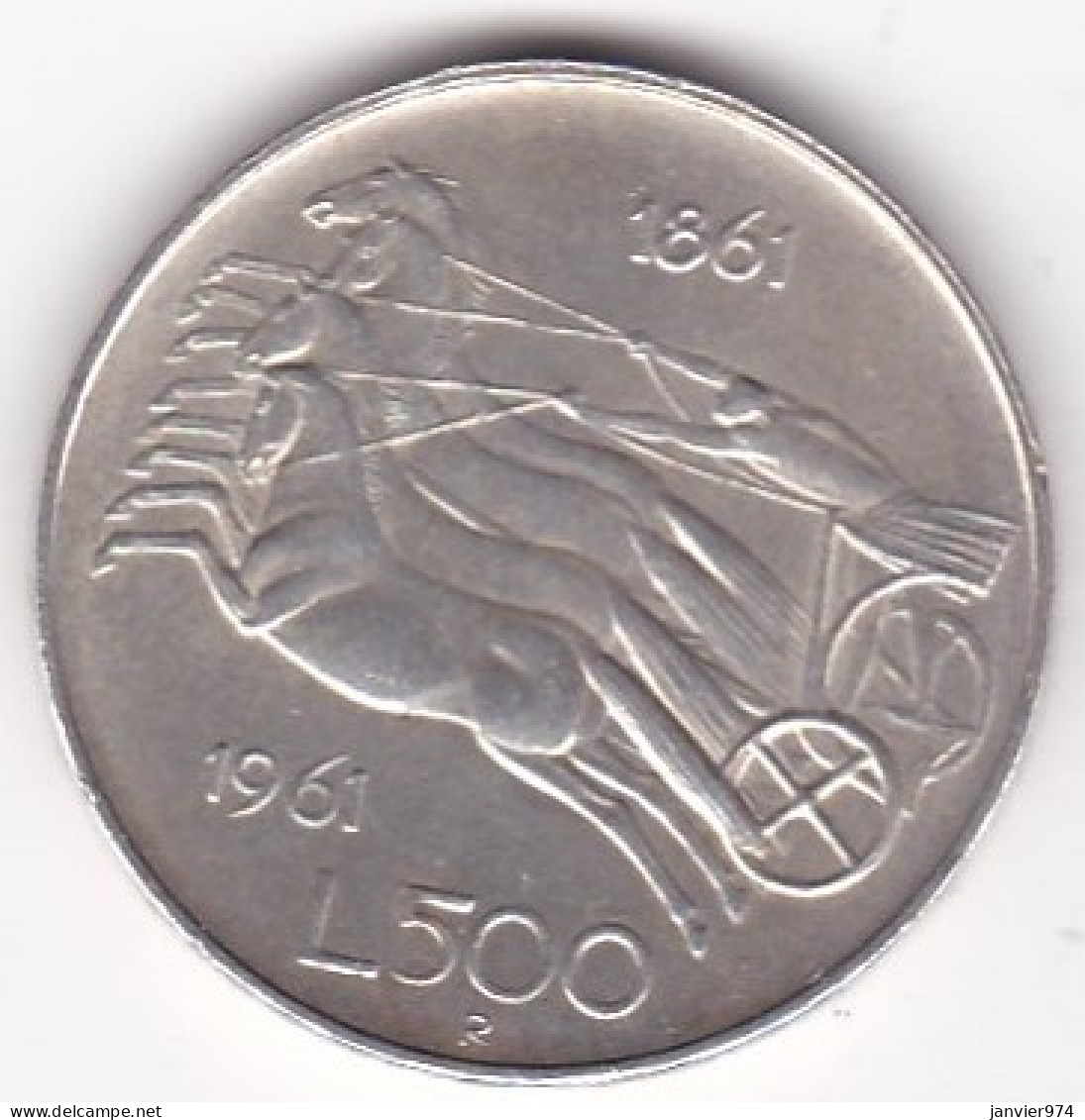 500 Lire 1961. Anniversaire Unification De L’Italie 1861 – 1961, En Argent - 500 Lire