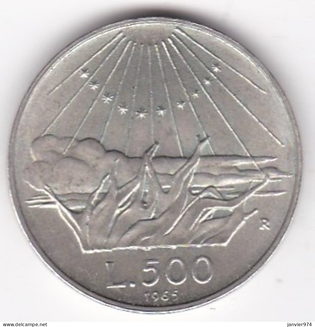 500 Lire 1965, DANTE, En Argent  - 500 Lire