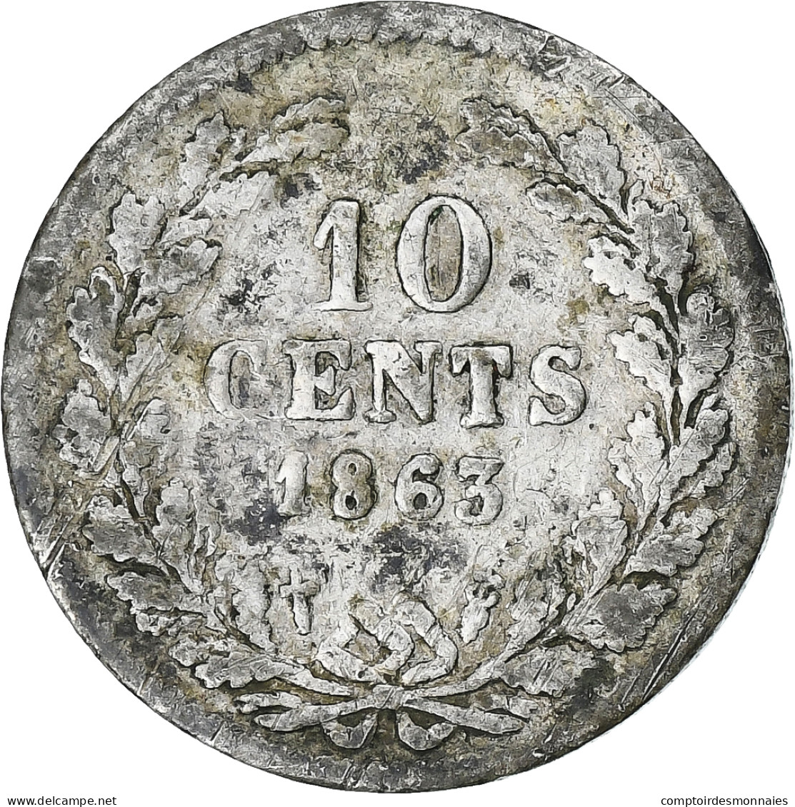 Pays-Bas, William III, 10 Cents, 1863, Utrecht, TB, Argent, KM:80 - 1849-1890: Willem III.