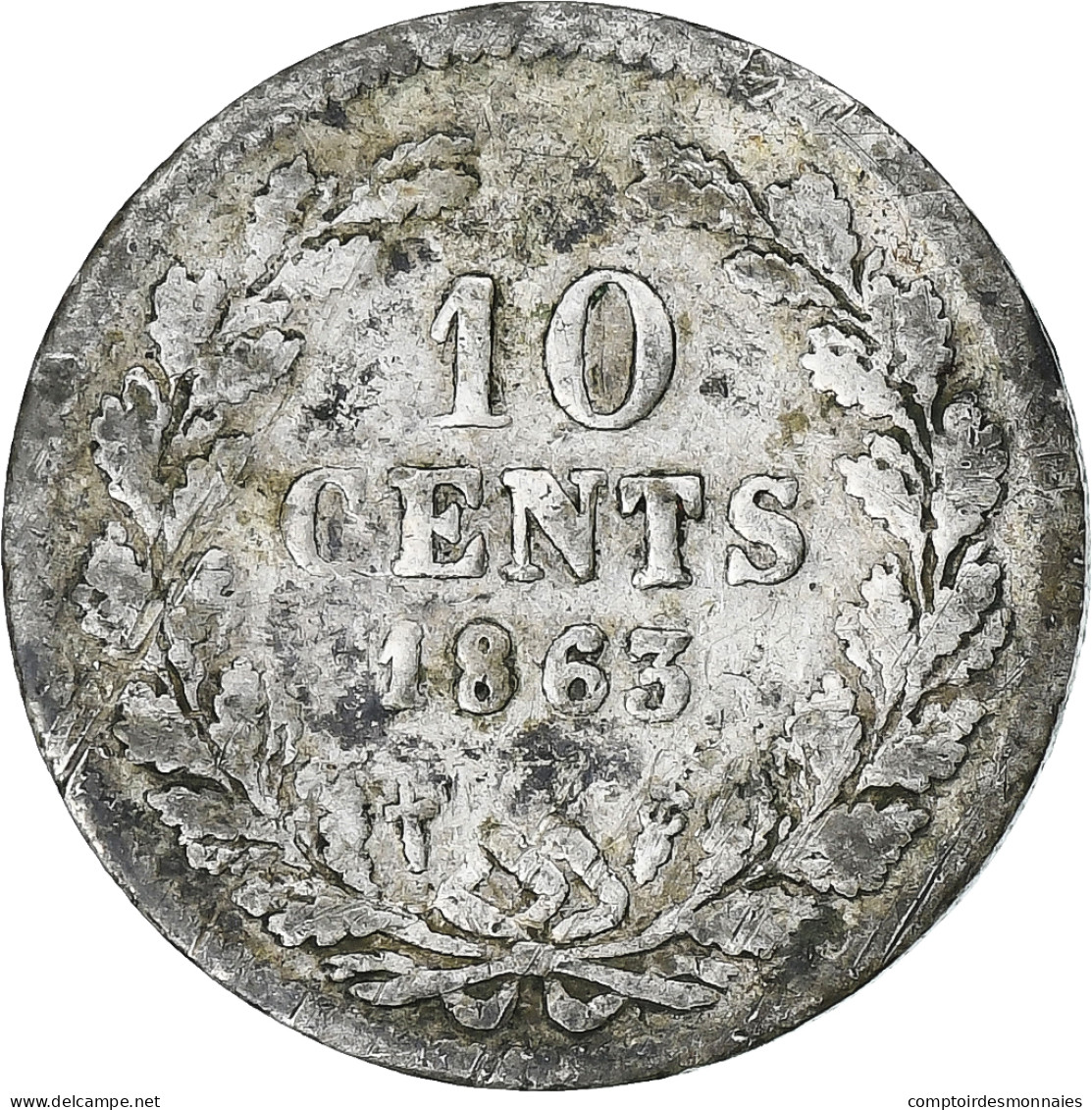 Pays-Bas, William III, 10 Cents, 1863, Utrecht, TB, Argent, KM:80 - 1849-1890 : Willem III