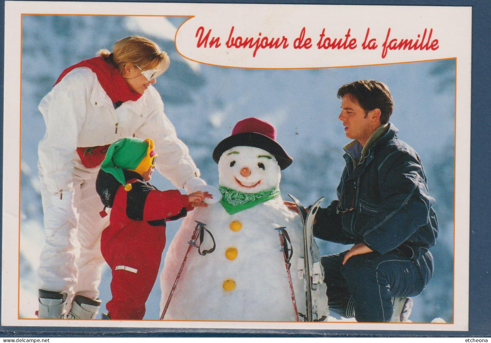 Un Bonjour De Toute La Famille, Autour Du Bonhomme De Neige, N°3030 Tintin, Savoie Les Brévières 18.4.2000 - Saluti Da.../ Gruss Aus...