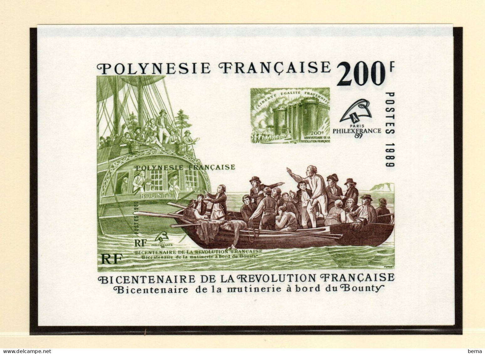 POLYNESIE BLOC 15 TIMBRE SUR TIMBRE PIROGUE REVOLUTION LUXE NEUF SANS CHARNIERE - Hojas Y Bloques