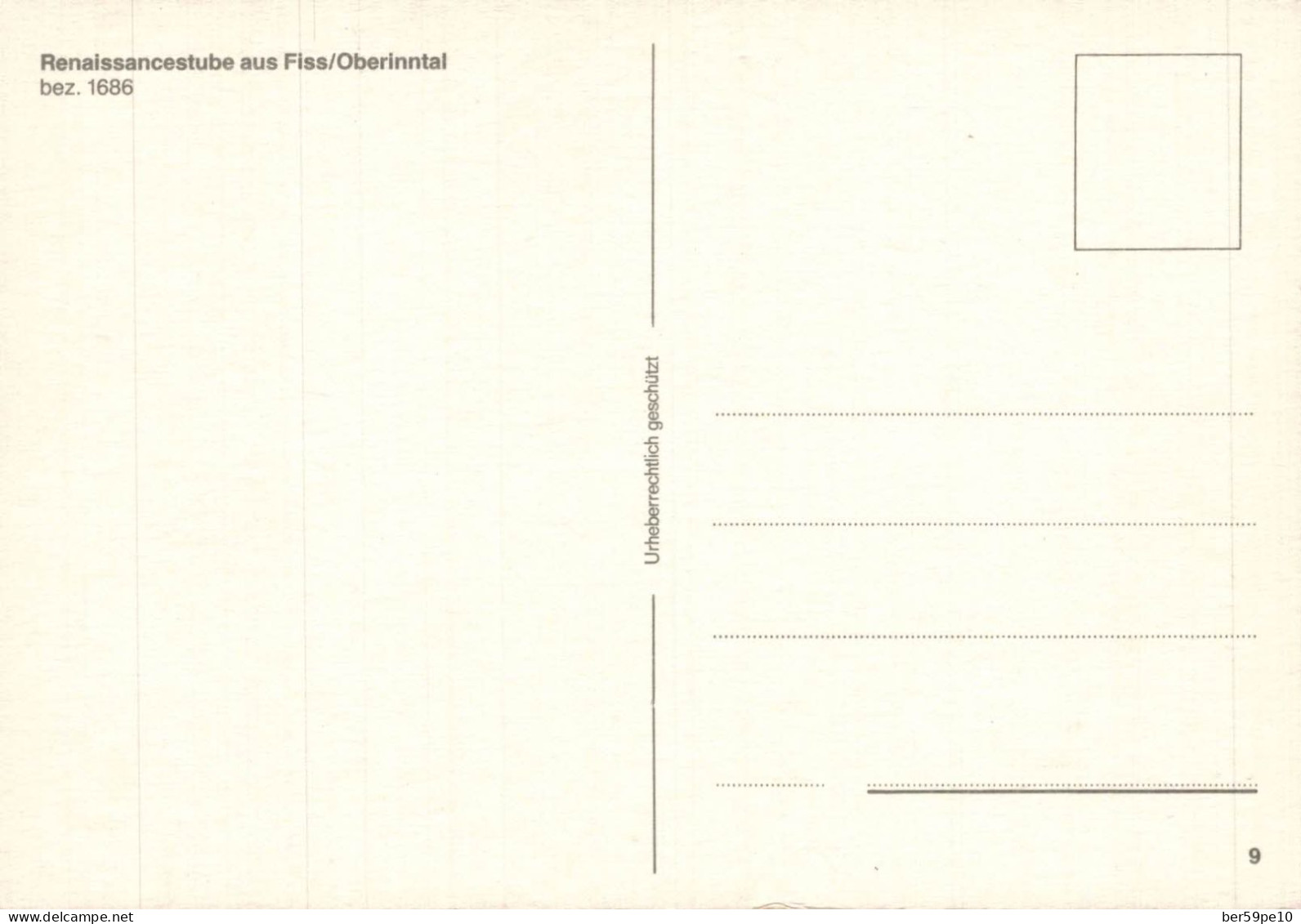 AUTRICHE RENAISSANCESTUBE AUS FISS/OBERINNTAL - Landeck