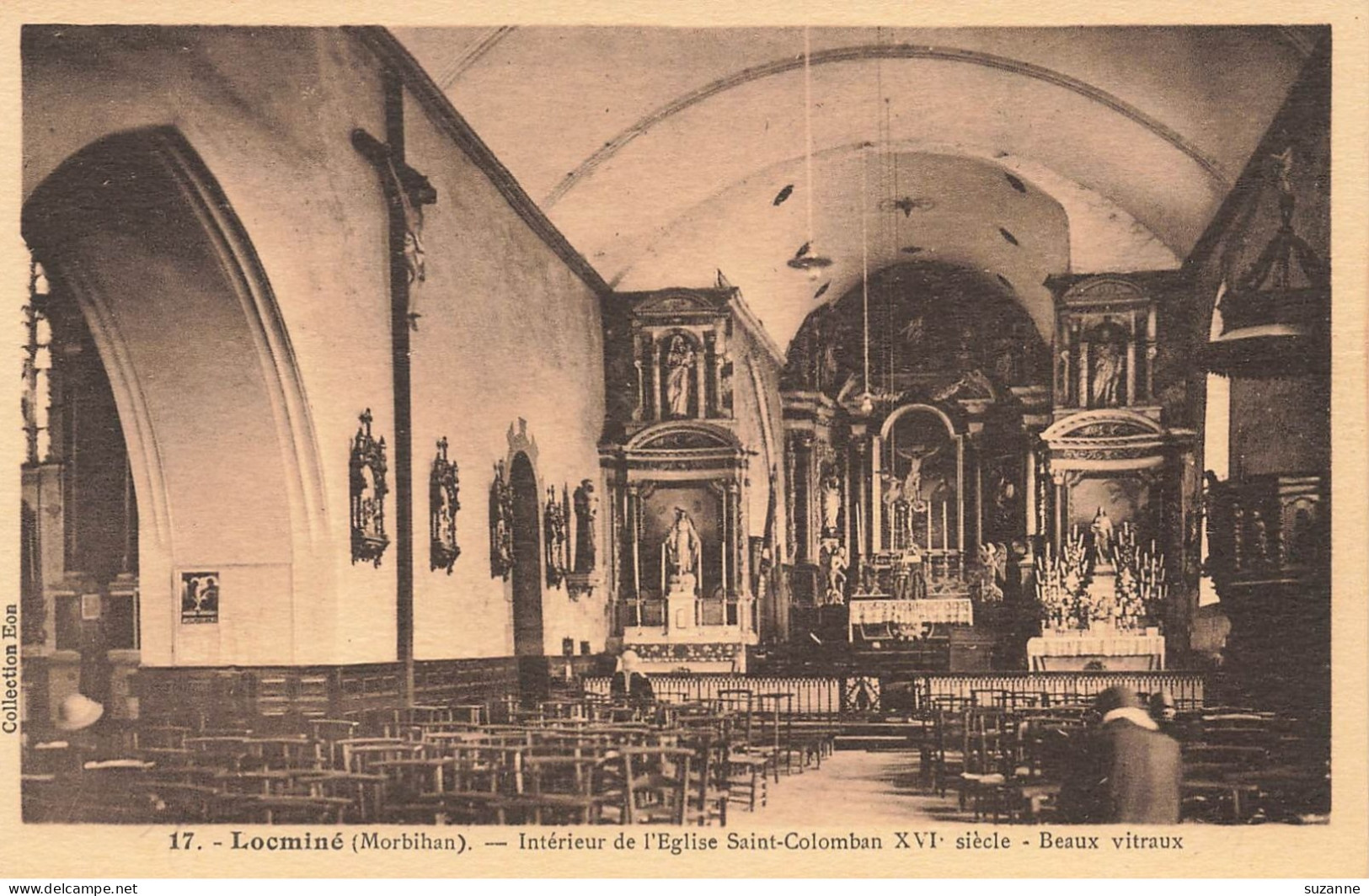 LOCMINÉ - Intérieur De L'Église SAINT-COLOMBAN - N°17 J. NOZAIS - Locmine