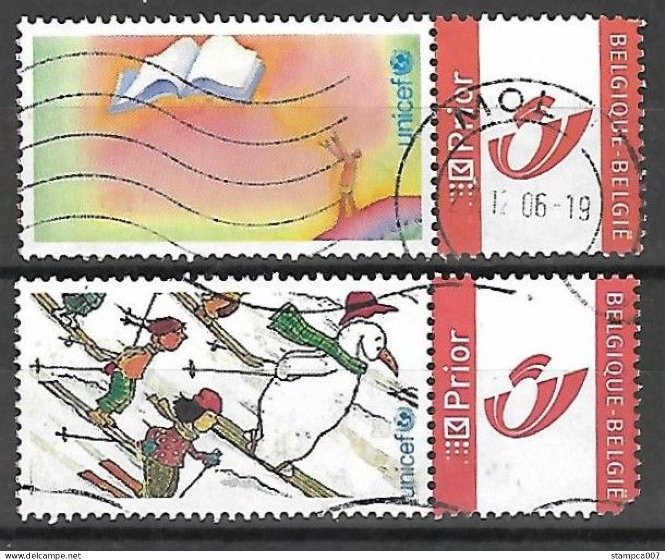 Set Unicef ( 2nd Stamp = Damaged = For Free ) Centrale Stempel Mol - Usados