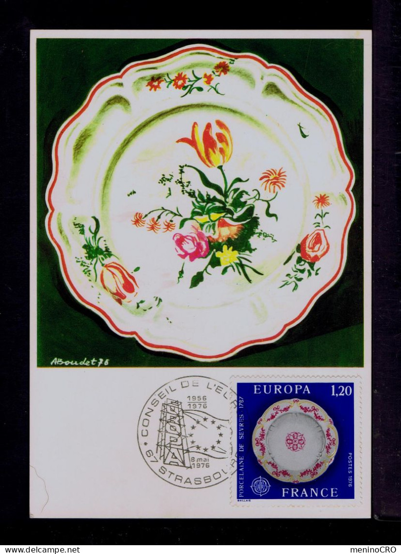 Mc1110 FRANCE Porcelain De Sevres 1787 Arts CONSEIL DE L'EUROPE 1976  Maximum Cards - Porcelana