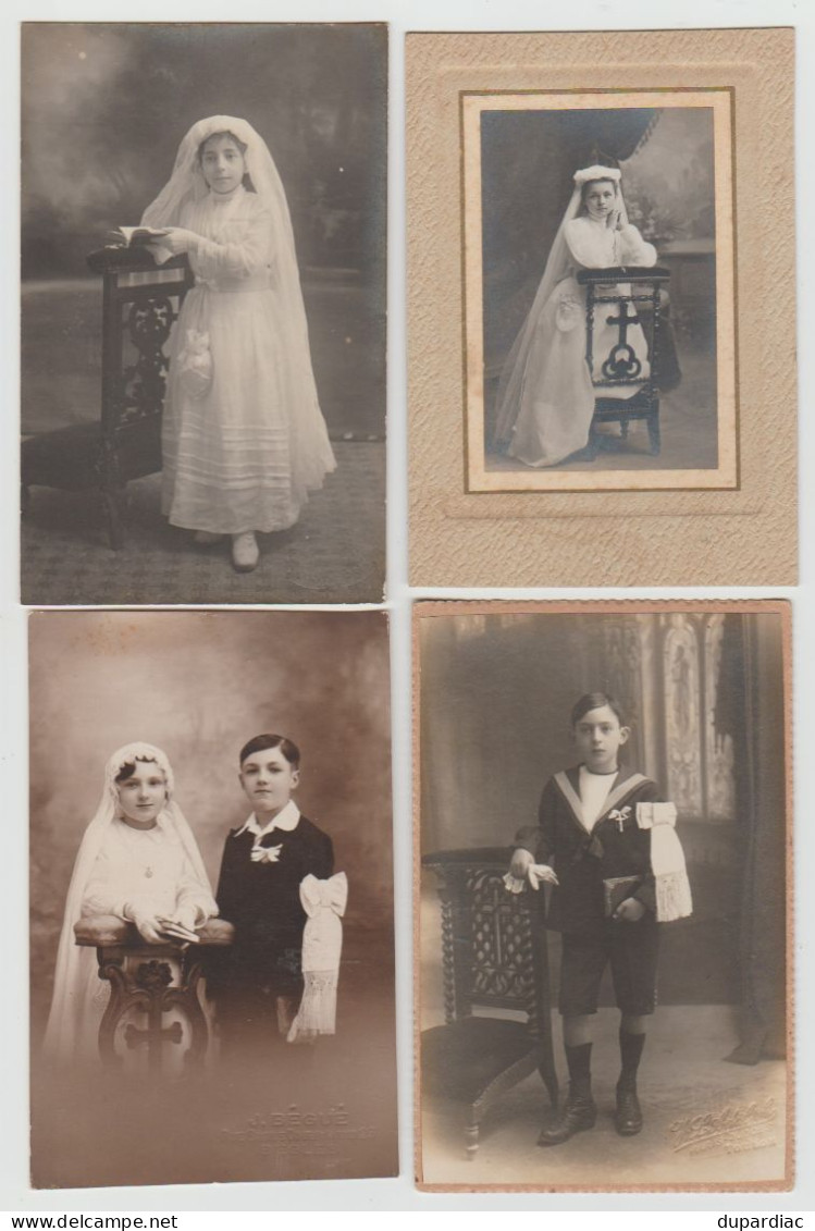 Religieux / Communiantes Et Communiants : Lot De 53 Cartes-photo Et Photos. - Collections & Lots