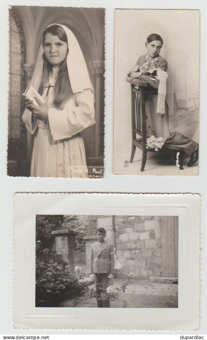 Religieux / Communiantes Et Communiants : Lot De 53 Cartes-photo Et Photos. - Collezioni E Lotti