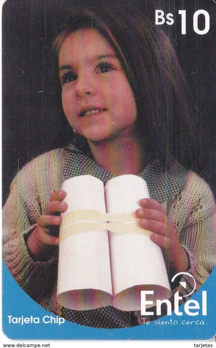 TARJETA CON CHIP DE BOLIVIA DE UNA NIÑA (GIRL) - Bolivia