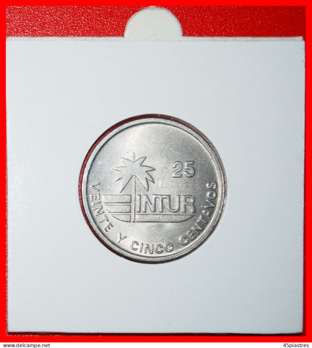 * PALMTREE (1981-1989): CUBA  25 CENTAVOS 1989 INTUR UNC! IN HOLDER! · LOW START ·  NO RESERVE! - Kuba