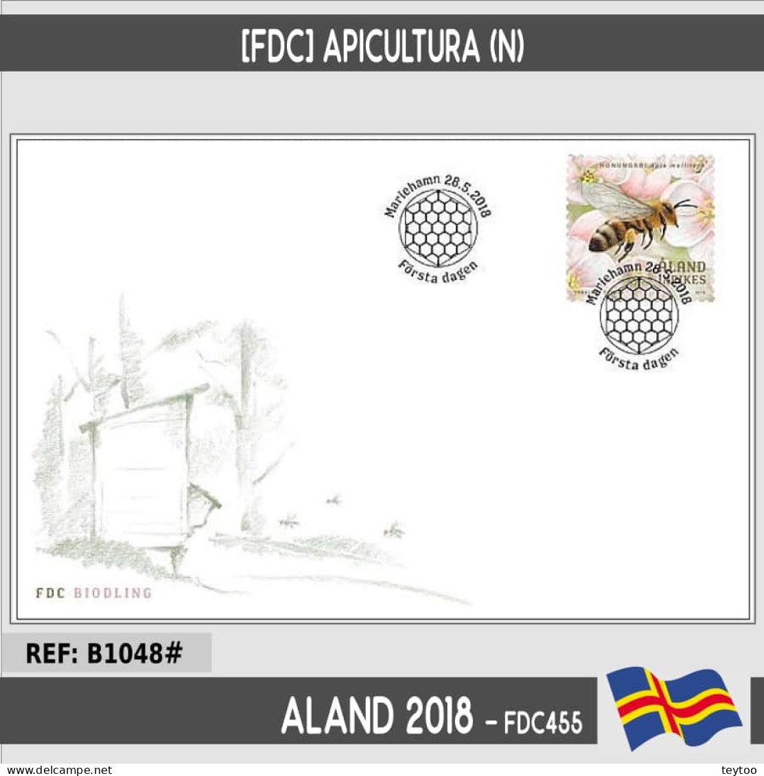 B1048# Aland 2018 [FDC] Apicultura (N) - FDC