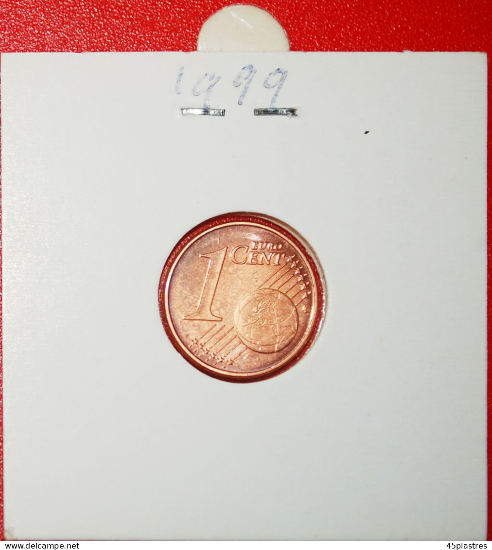 * TWO SWORDS (1999-2023): FINLAND  1 EURO CENT 1999 UNC MINT LUSTRE! IN HOLDER  · LOW START ·  NO RESERVE! - Finland