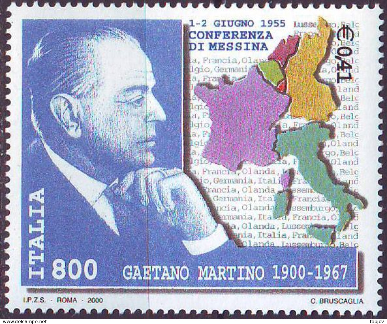 ITALIA - MAPS EUROPA COUNTRIES - MESSINA - **MNH - 2000 - Europese Instellingen