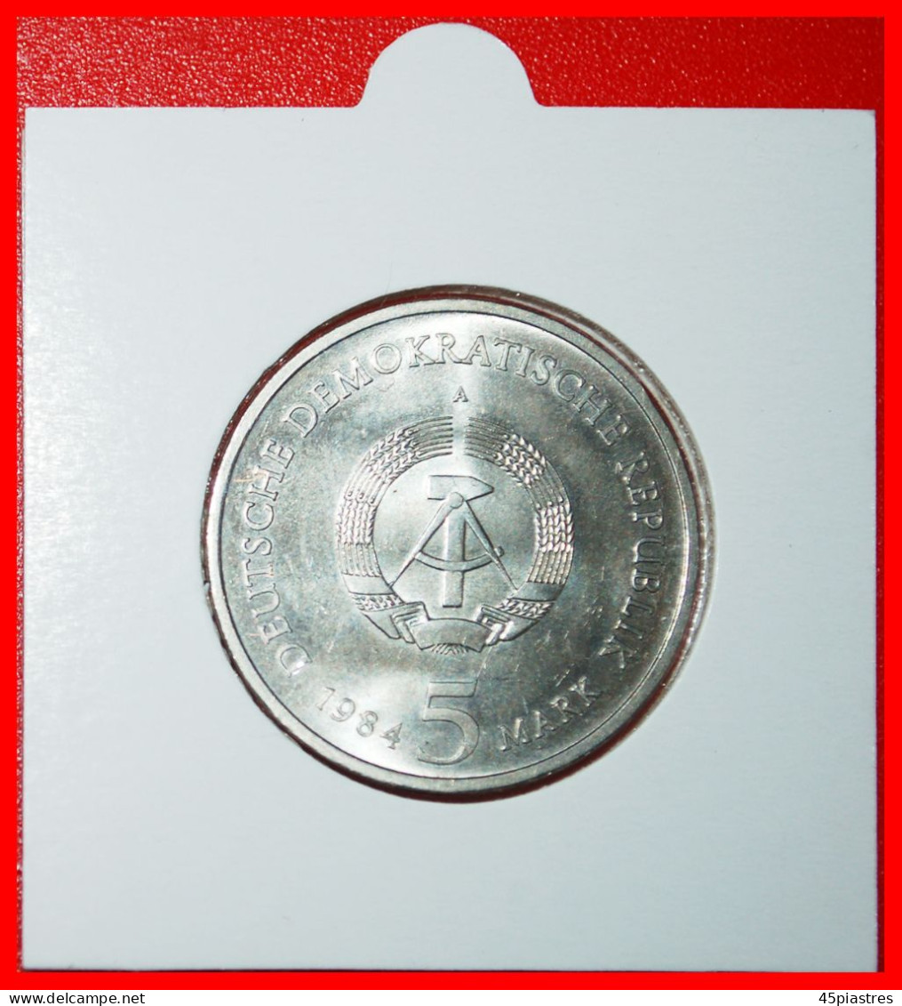 * COMMUNISM (1948-1990): GERMANY  5 MARK 1984A LEIPZIG OLD CITY HALL! IN HOLDER! · LOW START ·  NO RESERVE! - Commémoratives