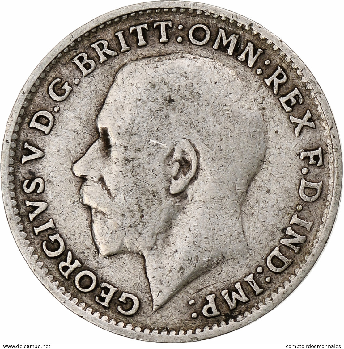 Grande-Bretagne, George V, 3 Pence, 1917, TB, Argent, KM:813 - F. 3 Pence