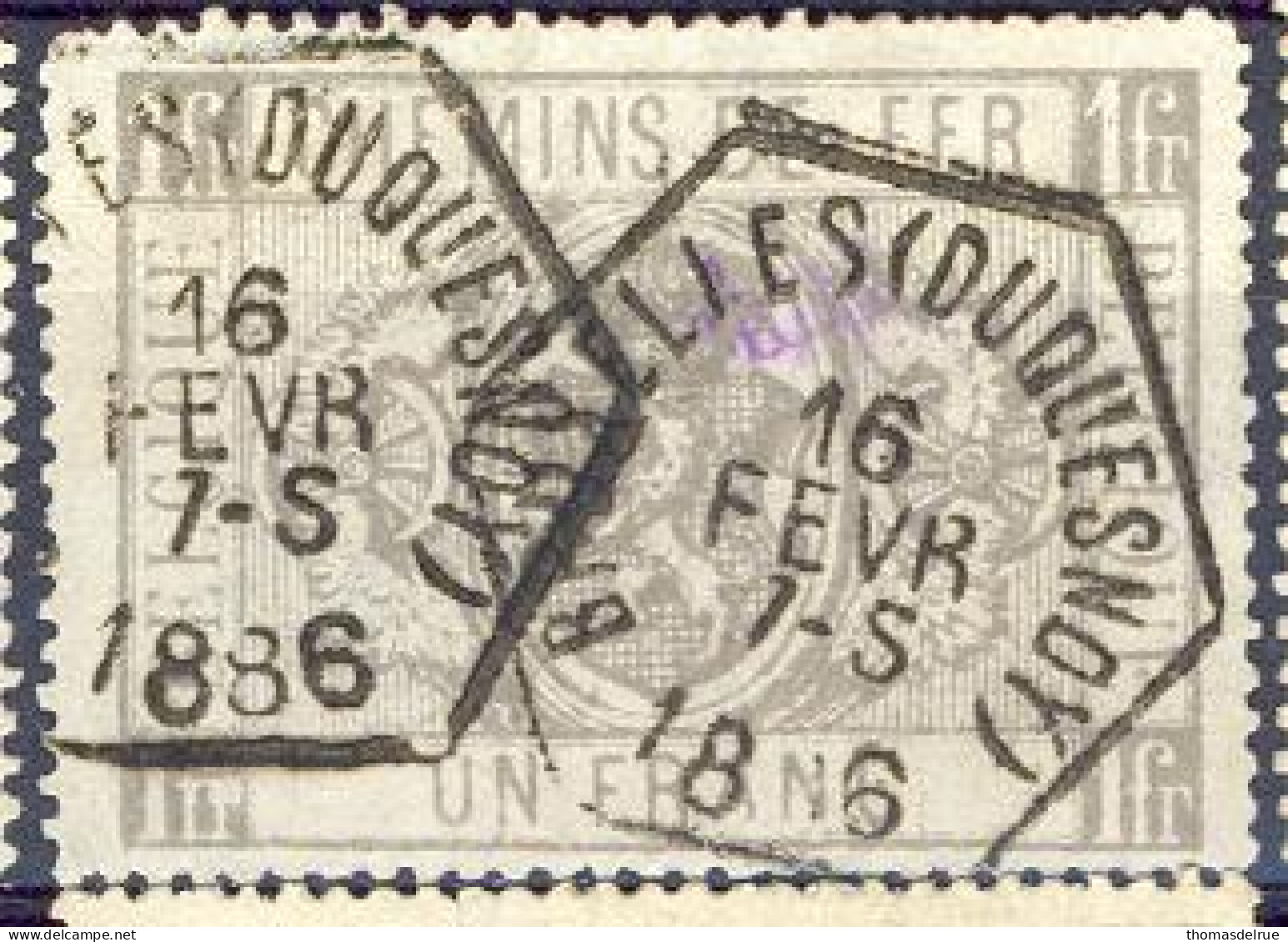 Tb173: Met Violet Pub Stempel: ...XLE... N°: SP6 : HEXAGONE : Type: B : BRUXELLES(DUQUESNOY)  - Zonder Speldeprik - - Oblitérés