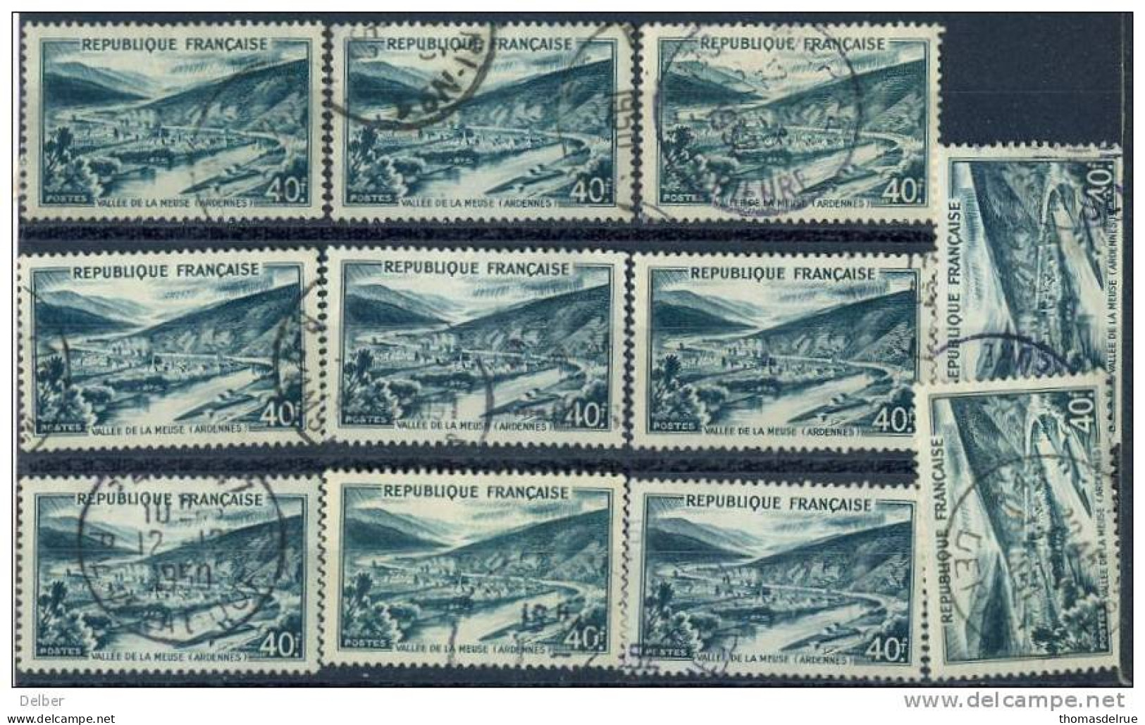 _Zm815:  Restje Van 11 Zegels : N° 842A: VALLEE DE LA MEUSE (ARDENNES) - Used Stamps