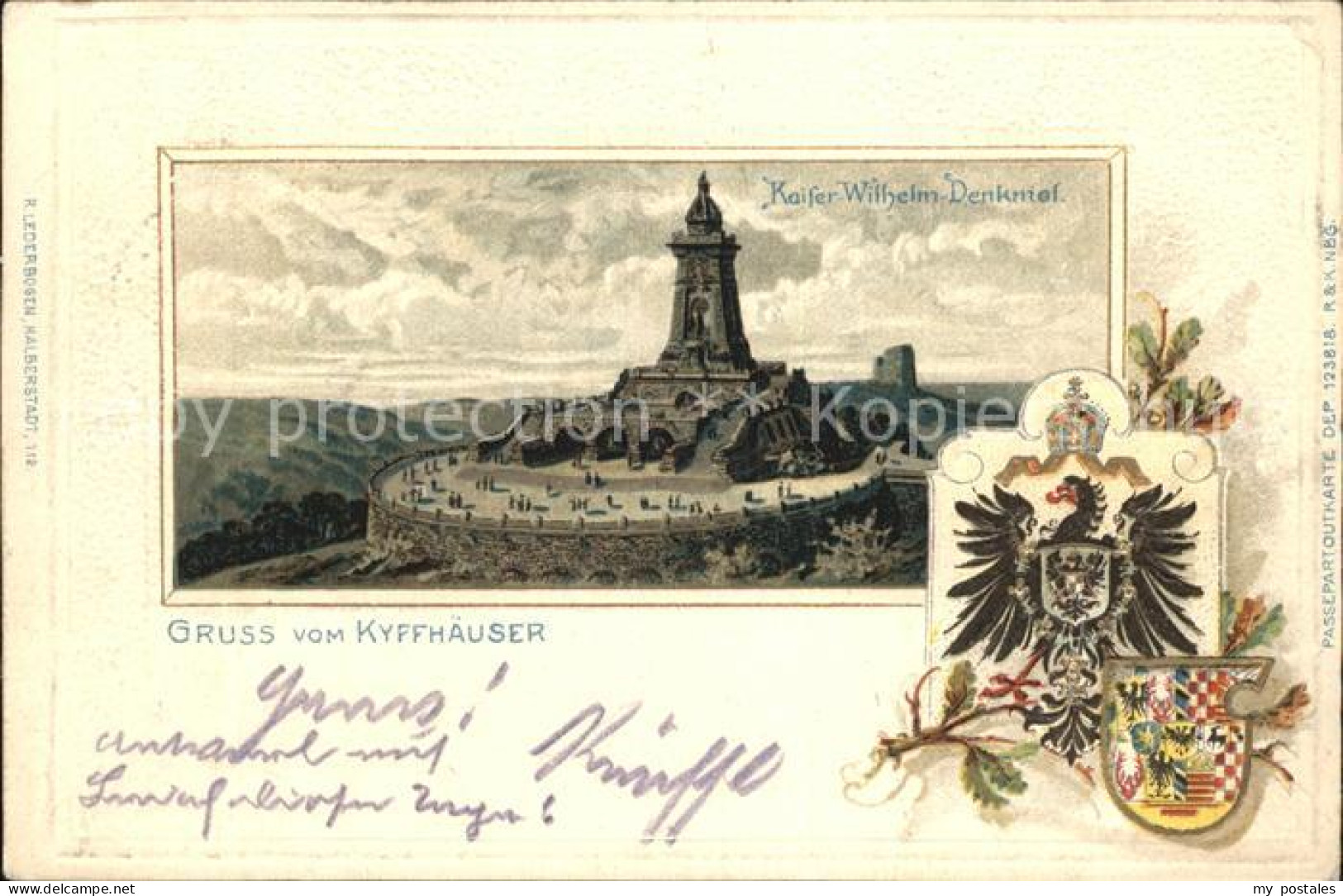 42528976 Kyffhaeuser Kaiser Wilhelm Denkmal Wappen Praegedruck Kyffhaeuser - Bad Frankenhausen