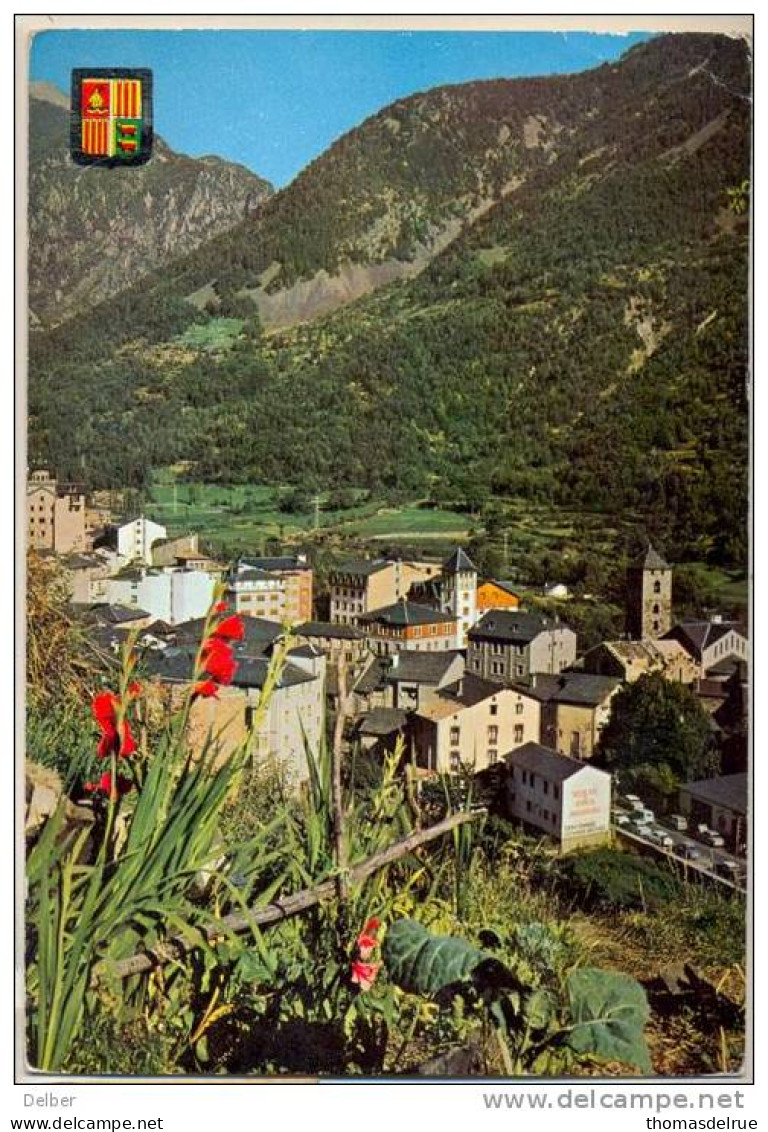 _2n723: N° 166 / Carte Postale: N° 480 VALLS D'ANDORRA ...Vista Parcial... - Covers & Documents