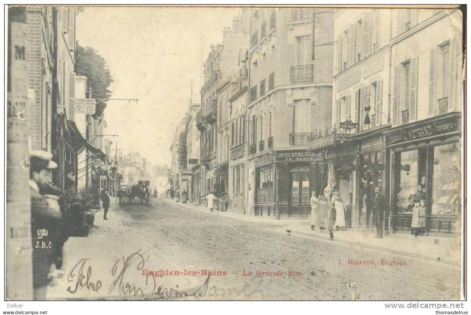 _ik376:  Enghien-lez-Bains - La Grande  Rue... Is Licht Beschadigd... - Edingen