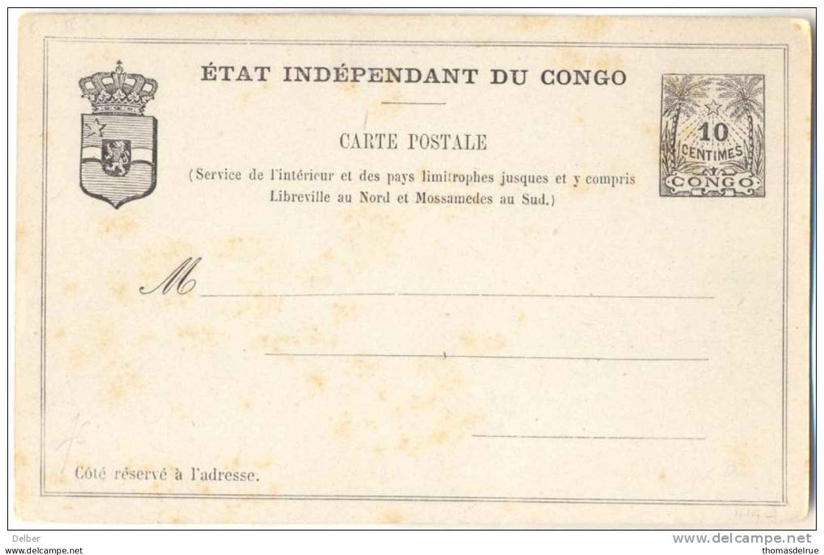 N798: Carte Postale 10 Centiemes - Stamped Stationery