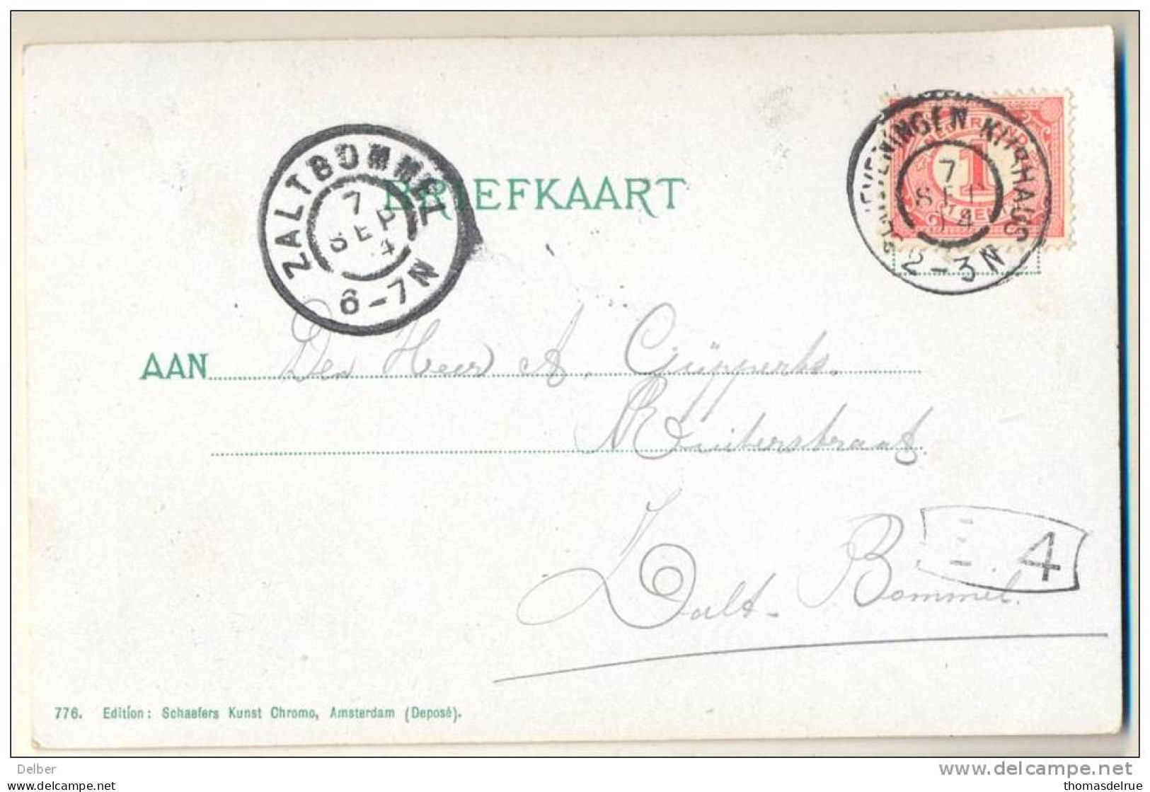 3PK-934: SCHEVENINGEN - Koningin Wilhelmina Wandelhoofd ( In De Goede Tijd) 1ct: SCHEVENINGEN KURHAUS > ZALTBOMMEL 1904 - Scheveningen