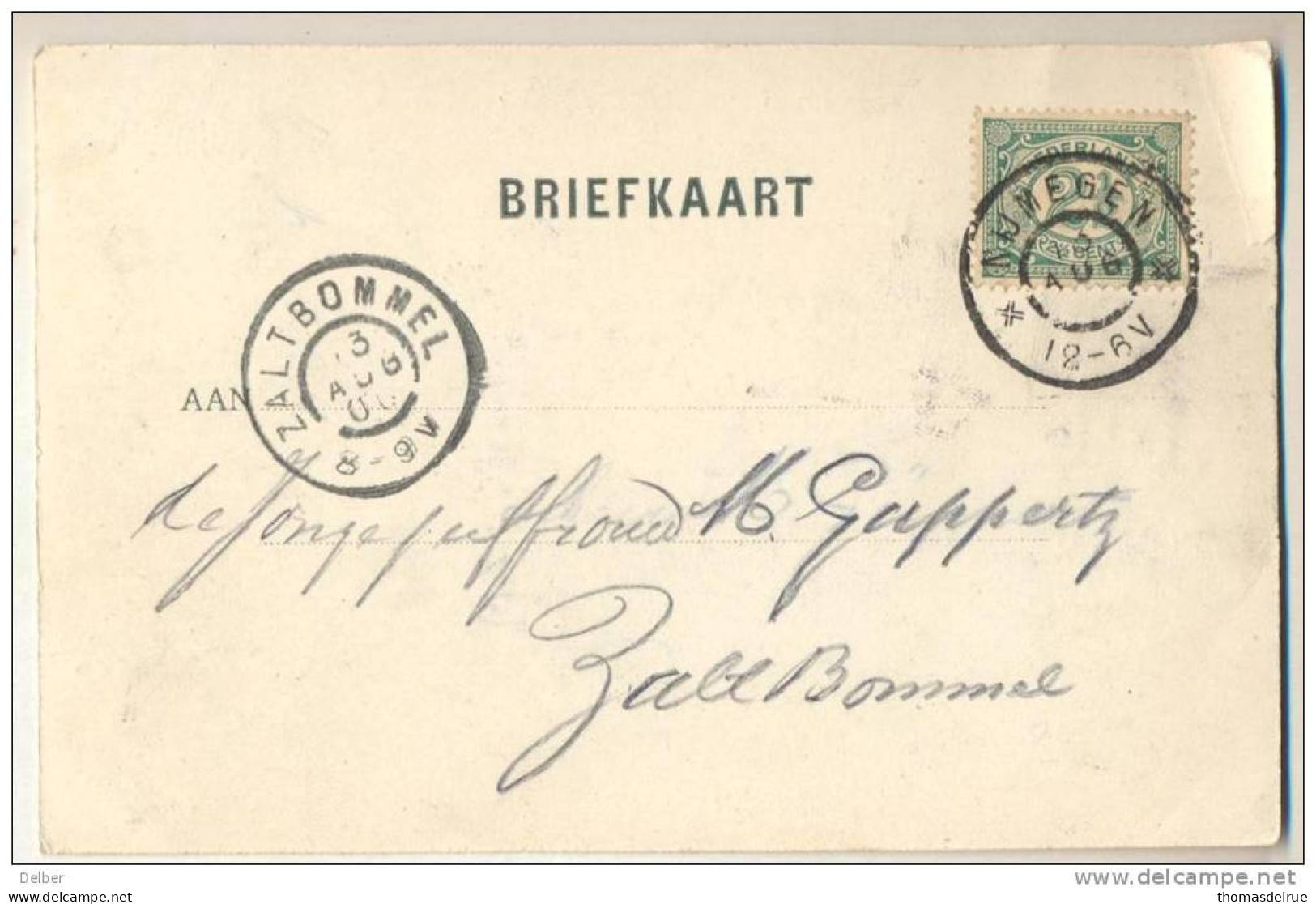 3PK-931: Nijmegen Belvedere > ZALTBOMMEL 2½ct Briefkaart 1900 - Nijmegen