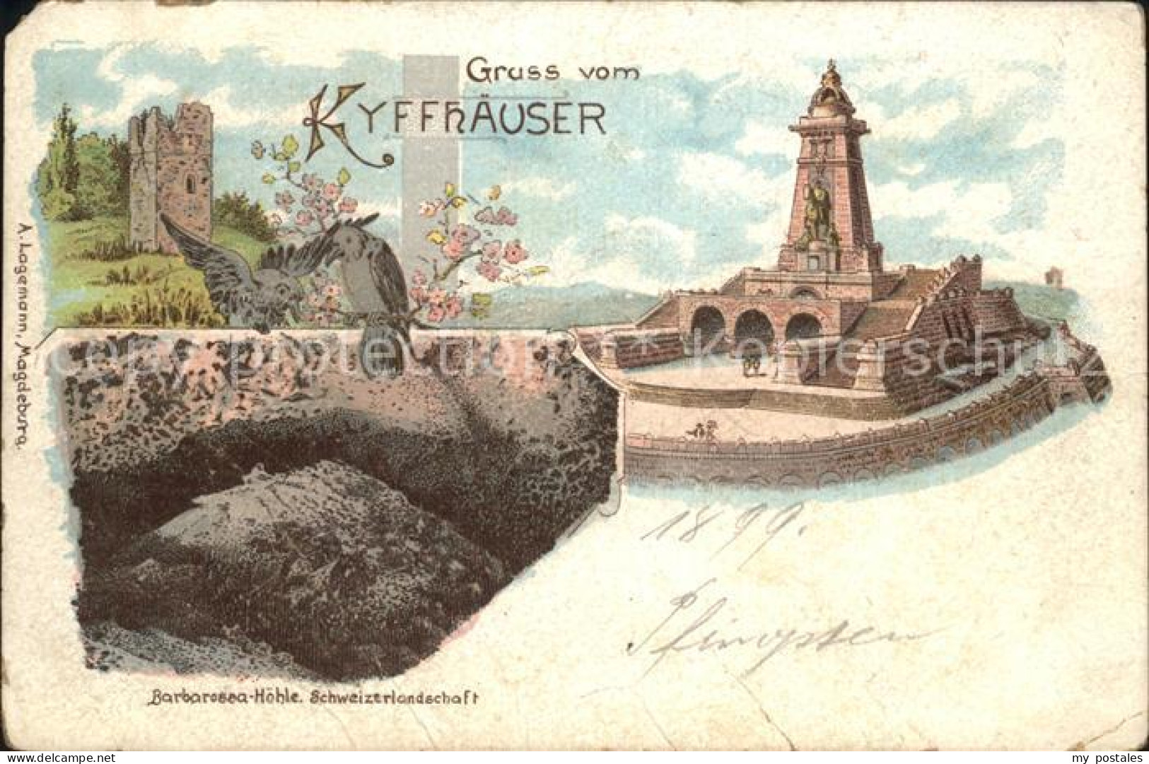 42524920 Kyffhaeuser Barbarossa Hoehle Schweizerlandschaft Burgruine Kaiser Wilh - Bad Frankenhausen