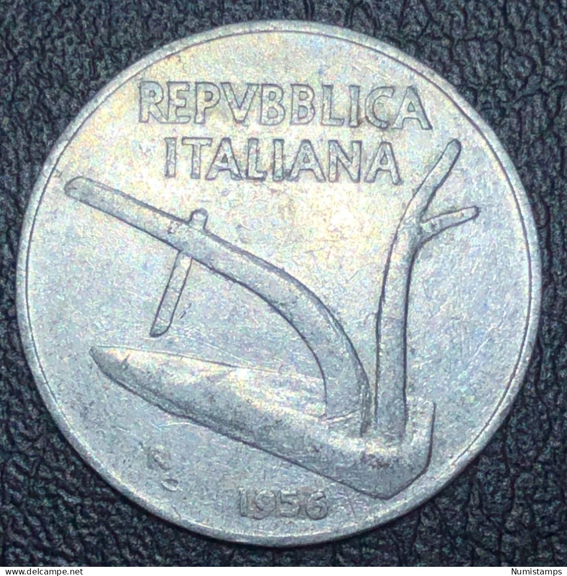 Italia 10 Lire, 1956 - 10 Liras