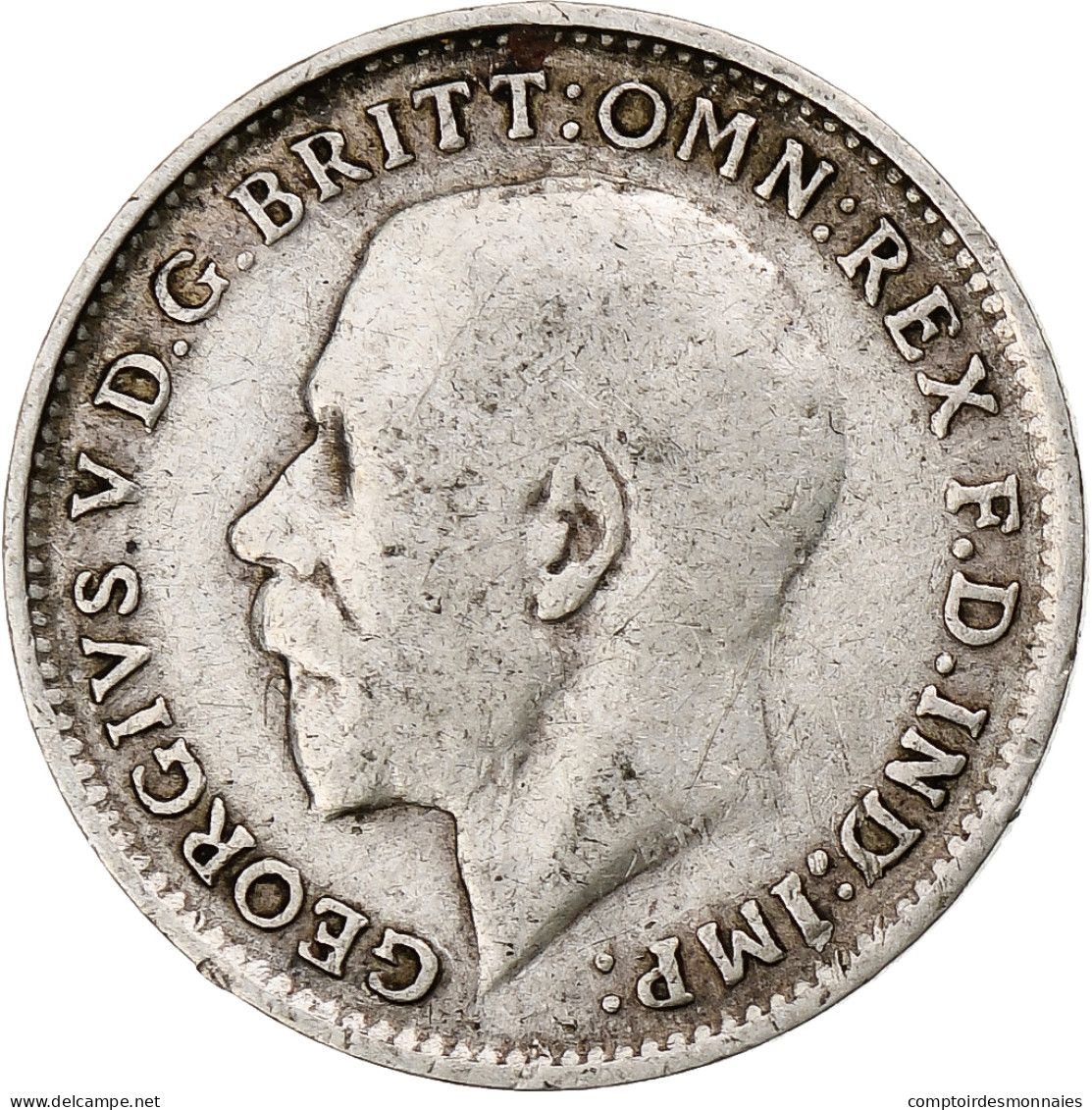 Grande-Bretagne, George V, 3 Pence, 1917, TB+, Argent, KM:813 - F. 3 Pence