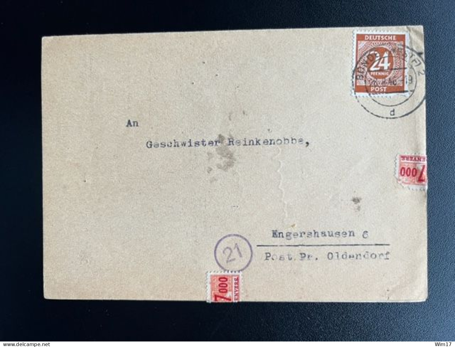 GERMANY 1946 POSTCARD BUNDE TO ENGERSHAUSEN 28-08-1946 DUITSLAND DEUTSCHLAND - Postal  Stationery