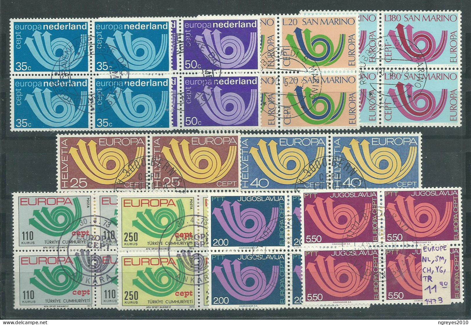 230045470  TEMA EUROPA (PAISES BAJOS, SAN MARINO, SUIZA, YUGOSLAVIA, TURQUIA) - 1973