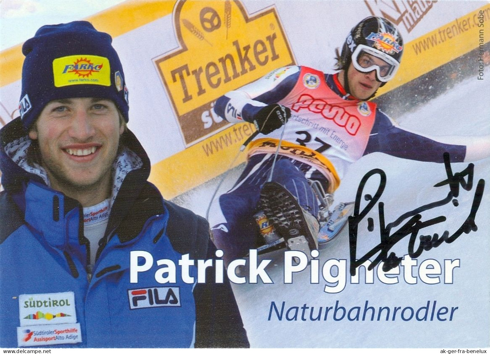 2) Autogramm AK Rodeln Naturbahn-Rennrodler Patrick Pigneter Völs Am Schlern Bozen Südtirol Weltmeister Alto Adige Luger - Sports D'hiver