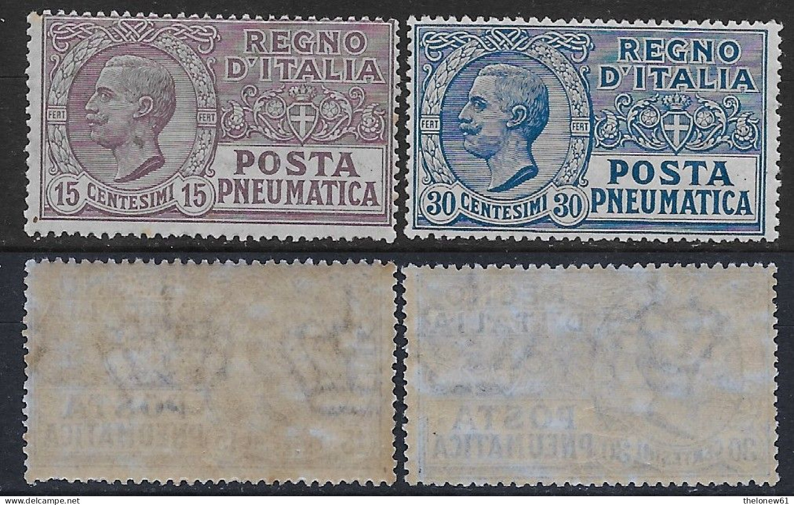 Italia Italy 1913 Regno Pneumatica Leoni 2val Sa N.PN2-PN3 Nuovi Integri MNH ** - Posta Pneumatica