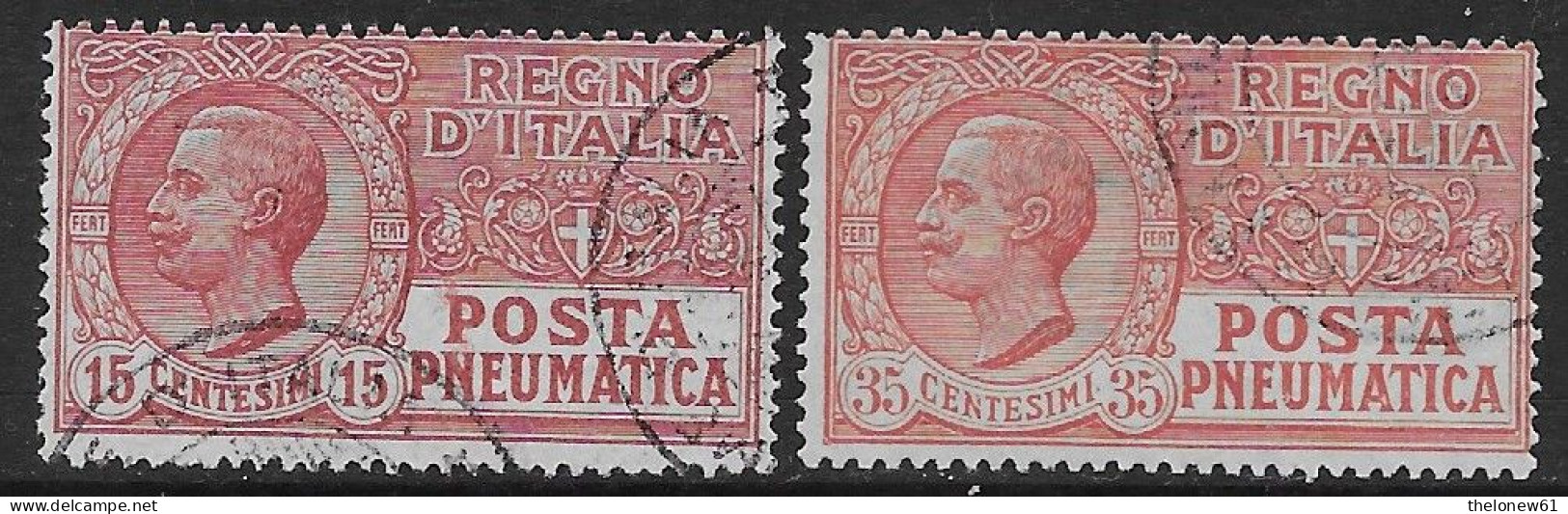 Italia Italy 1927 Regno Pneumatica Leoni Sa N.PN12-PN13 Completa US - Posta Pneumatica
