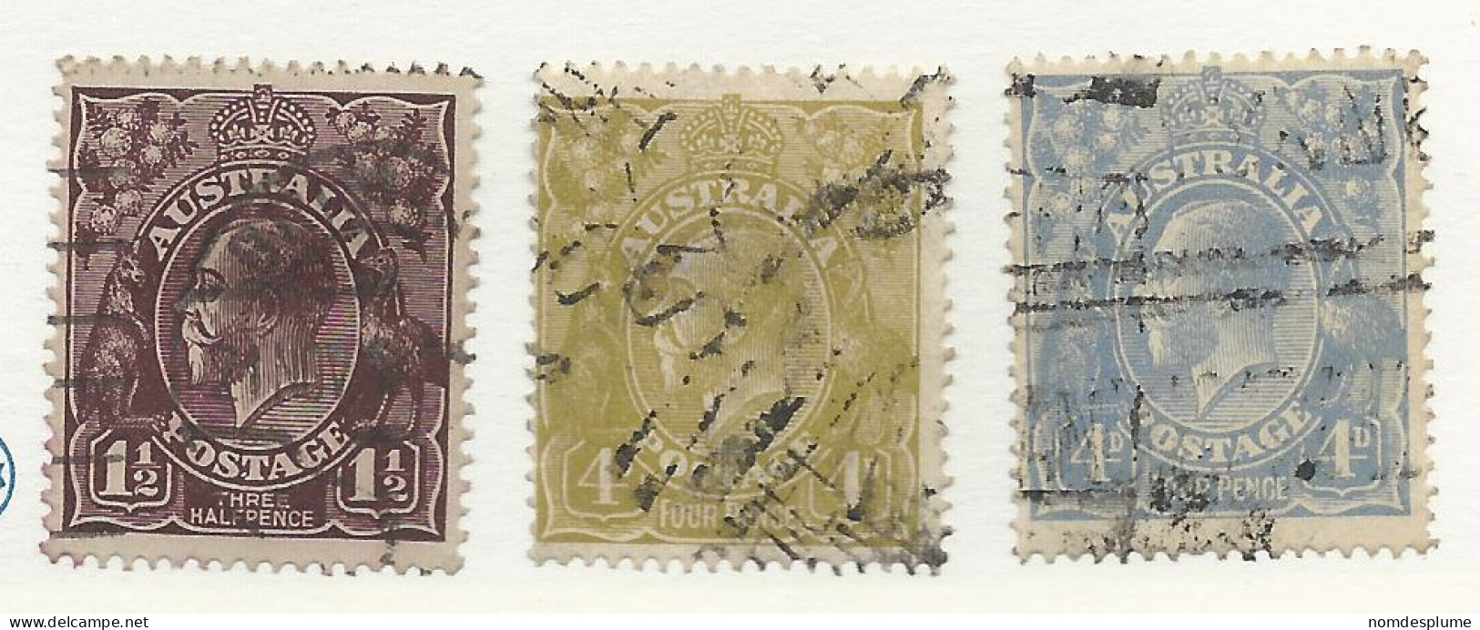 25859) Australia George V  1st Watermark Crown A  1918-24 - Gebraucht