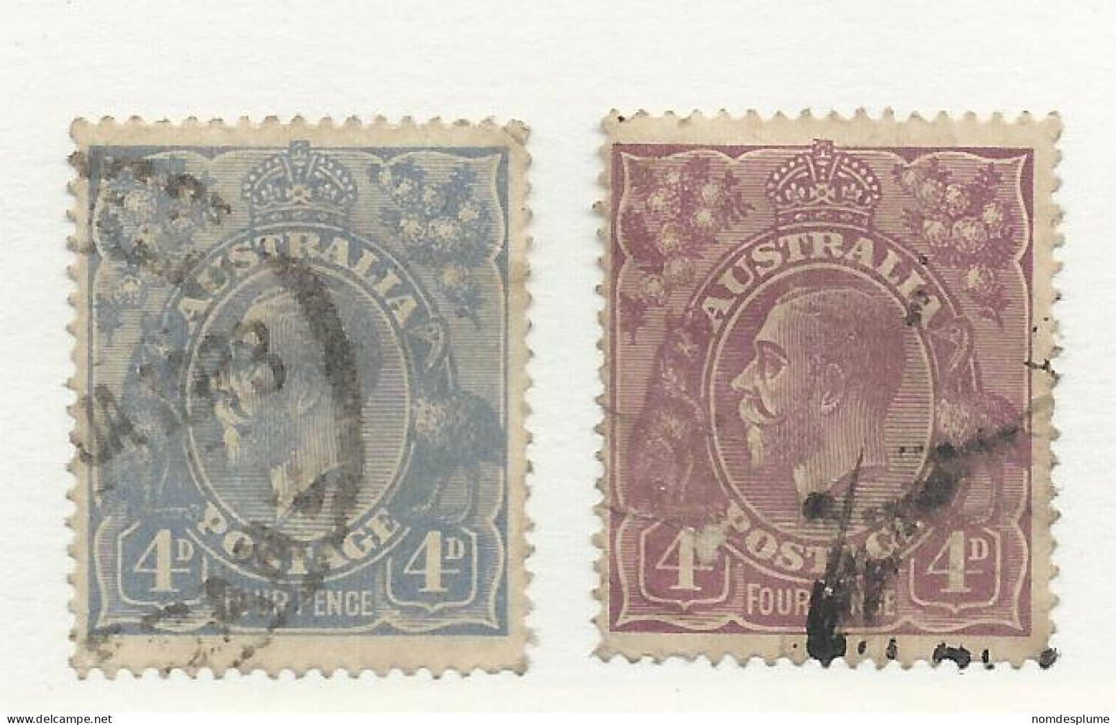 25861) Australia George V  1st Watermark Crown A  1921-22 - Gebraucht