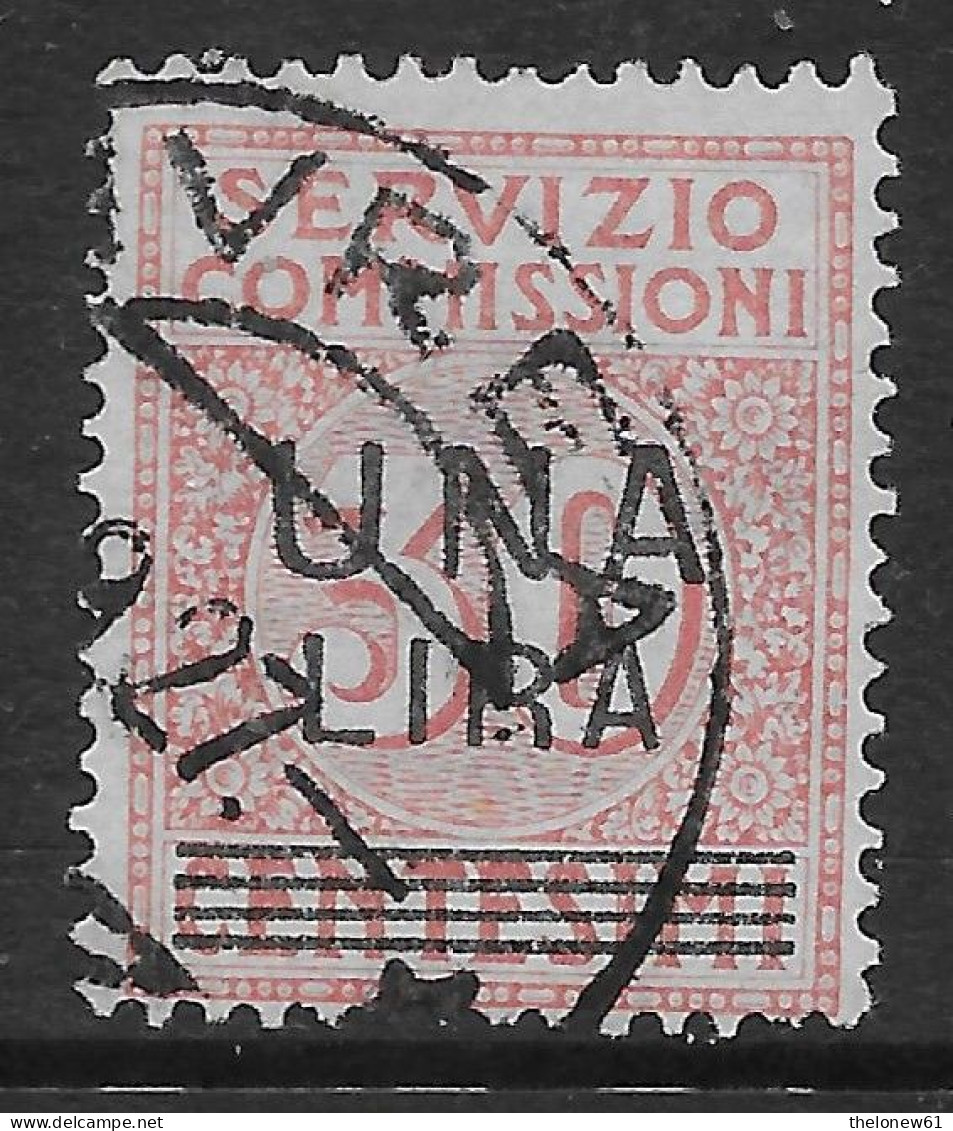 Italia Italy 1925 Regno Servizio Commissioni Soprastampato 1L Su 30 Sa N.SC4 US - Revenue Stamps