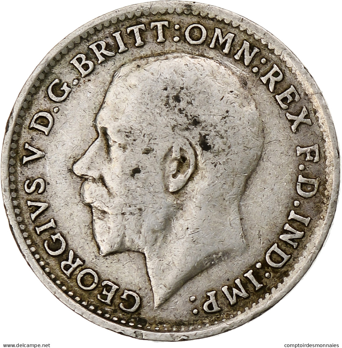 Grande-Bretagne, George V, 3 Pence, 1918, TB+, Argent, KM:813 - F. 3 Pence