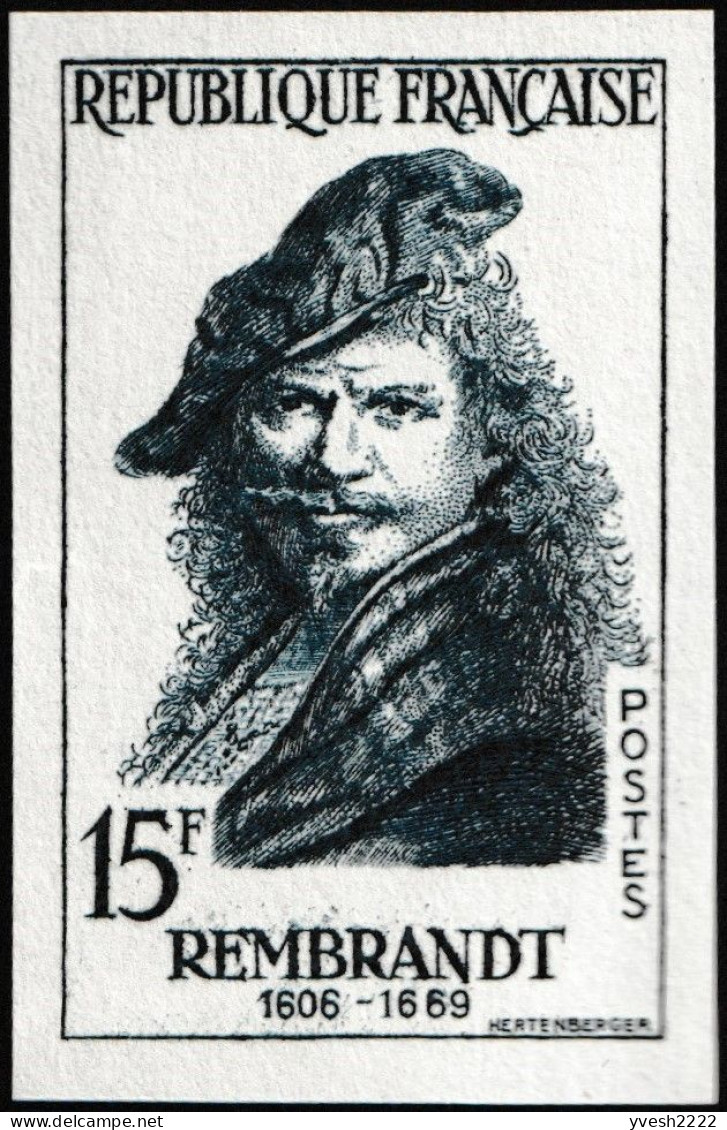 France 1957 Y&T 1135. Essai De Couleurs, Feuillet De Luxe, FDC Et Carte Maximum. Rembrandt. - Rembrandt