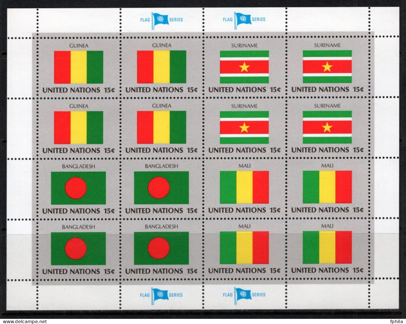 1980 UNITED NATIONS FLAGS 3x SHEETLETS MICHEL: 352-363 MNH ** - Blokken & Velletjes