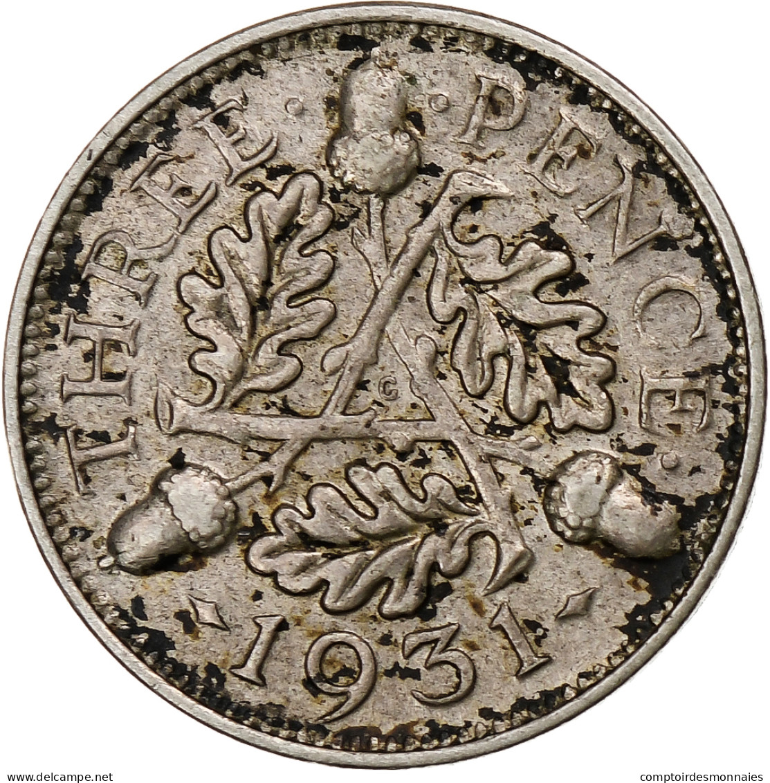 Grande-Bretagne, George V, 3 Pence, 1931, TTB, Argent, KM:831 - F. 3 Pence