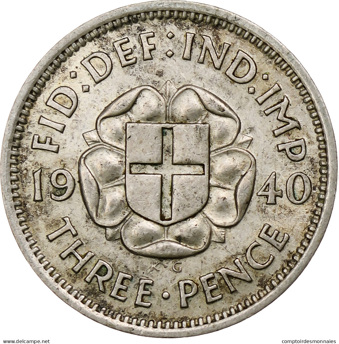 Grande-Bretagne, George VI, 3 Pence, 1940, TTB, Argent, KM:848 - F. 3 Pence