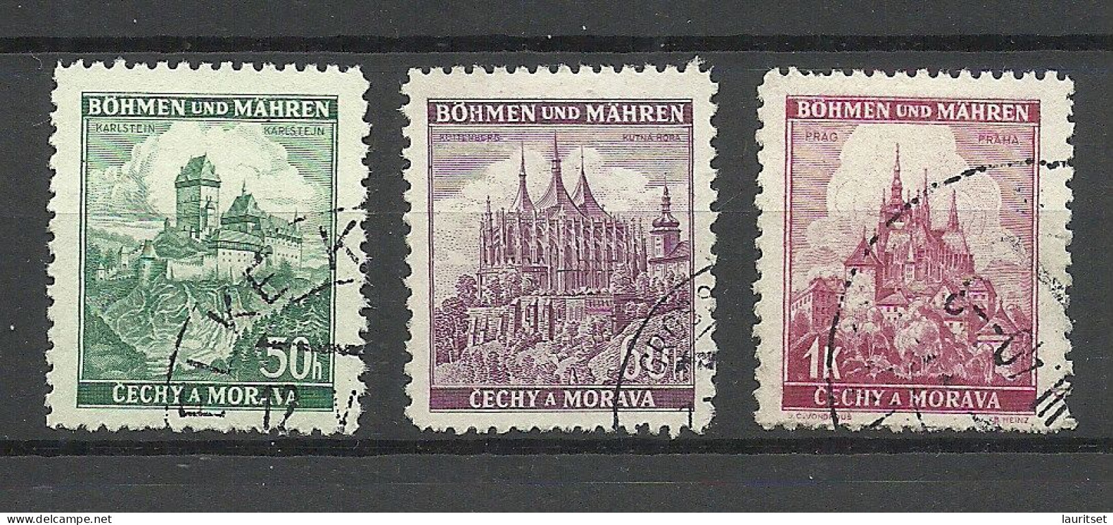 Germany Deutsches Reich 1939 Occupation Böhmen & Mähren Michel 26 - 28 O - Oblitérés