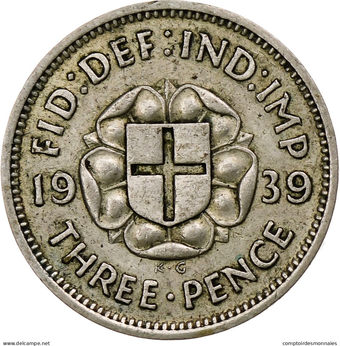 Grande-Bretagne, George VI, 3 Pence, 1939, TTB, Argent, KM:848 - F. 3 Pence