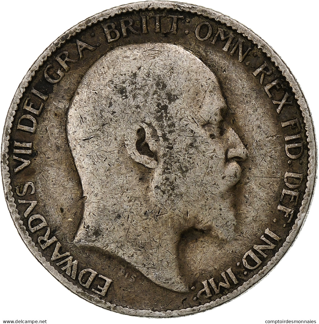 Grande-Bretagne, Edward VII, 6 Pence, 1910, TB, Argent, KM:799 - H. 6 Pence