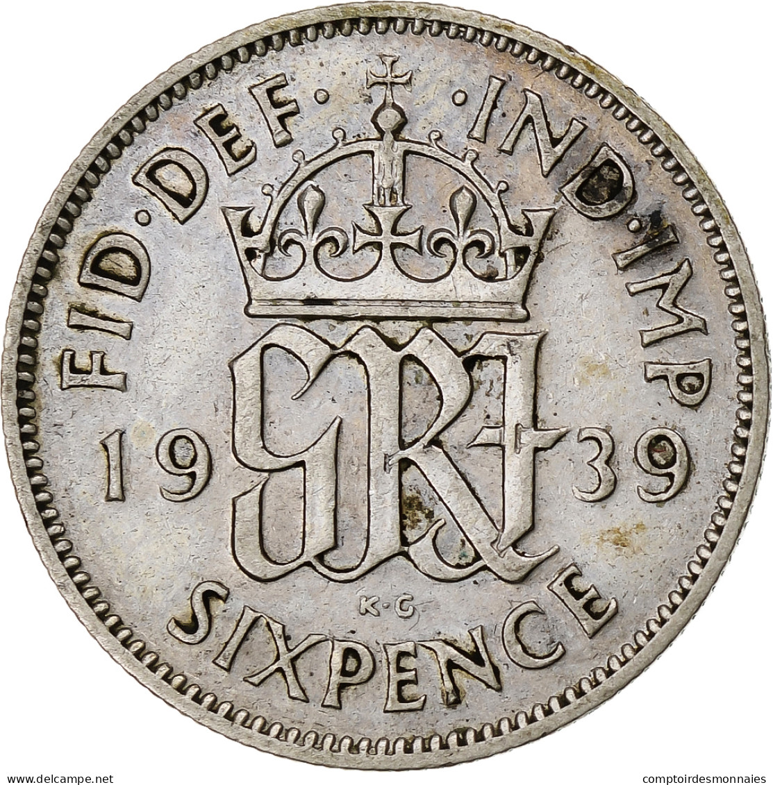 Grande-Bretagne, George V, 6 Pence, 1939, TTB, Argent, KM:832 - H. 6 Pence